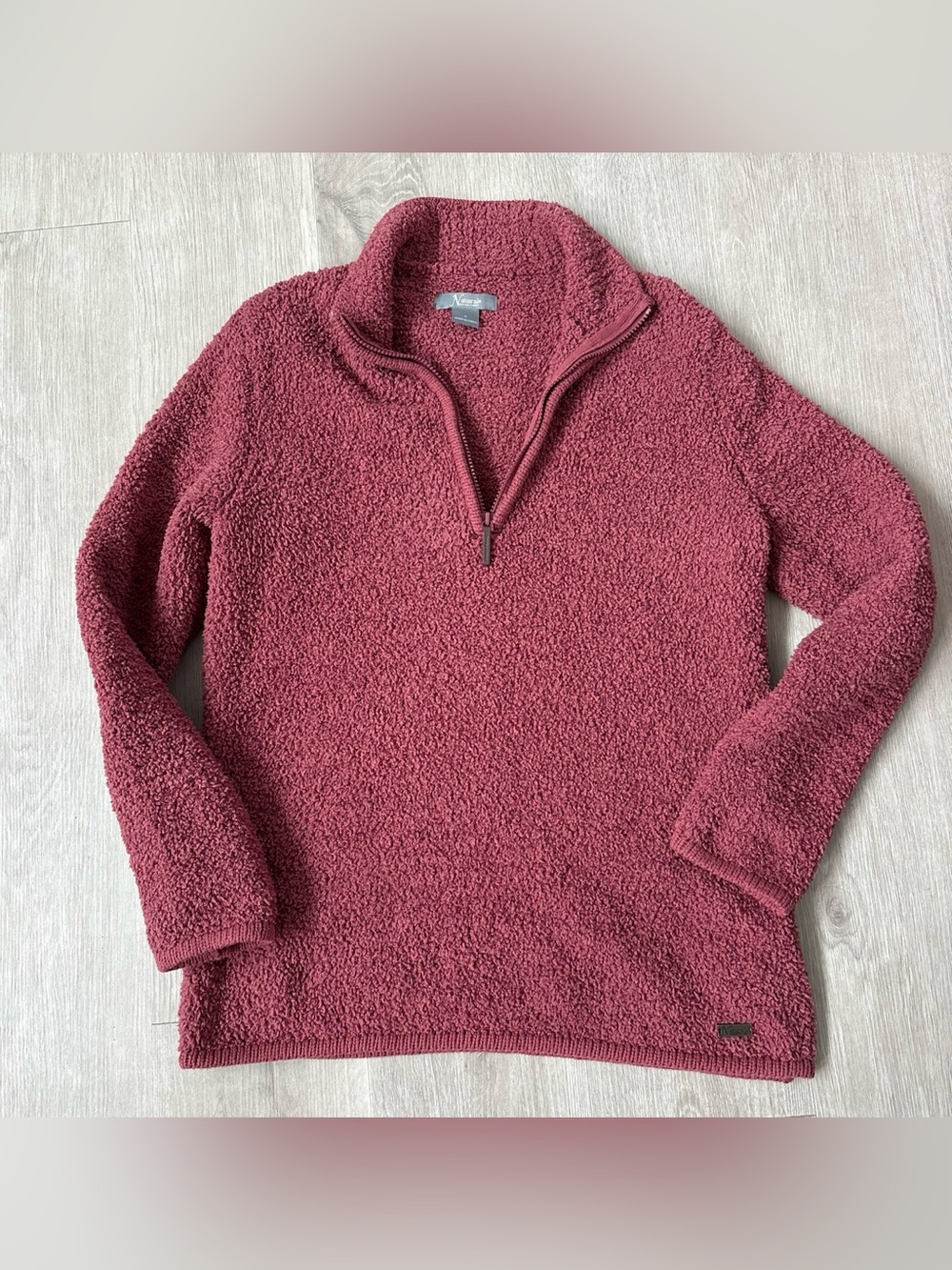 Natural Reflections Women’s Burgundy Sherpa Half-Zip Pullover Fleece Small